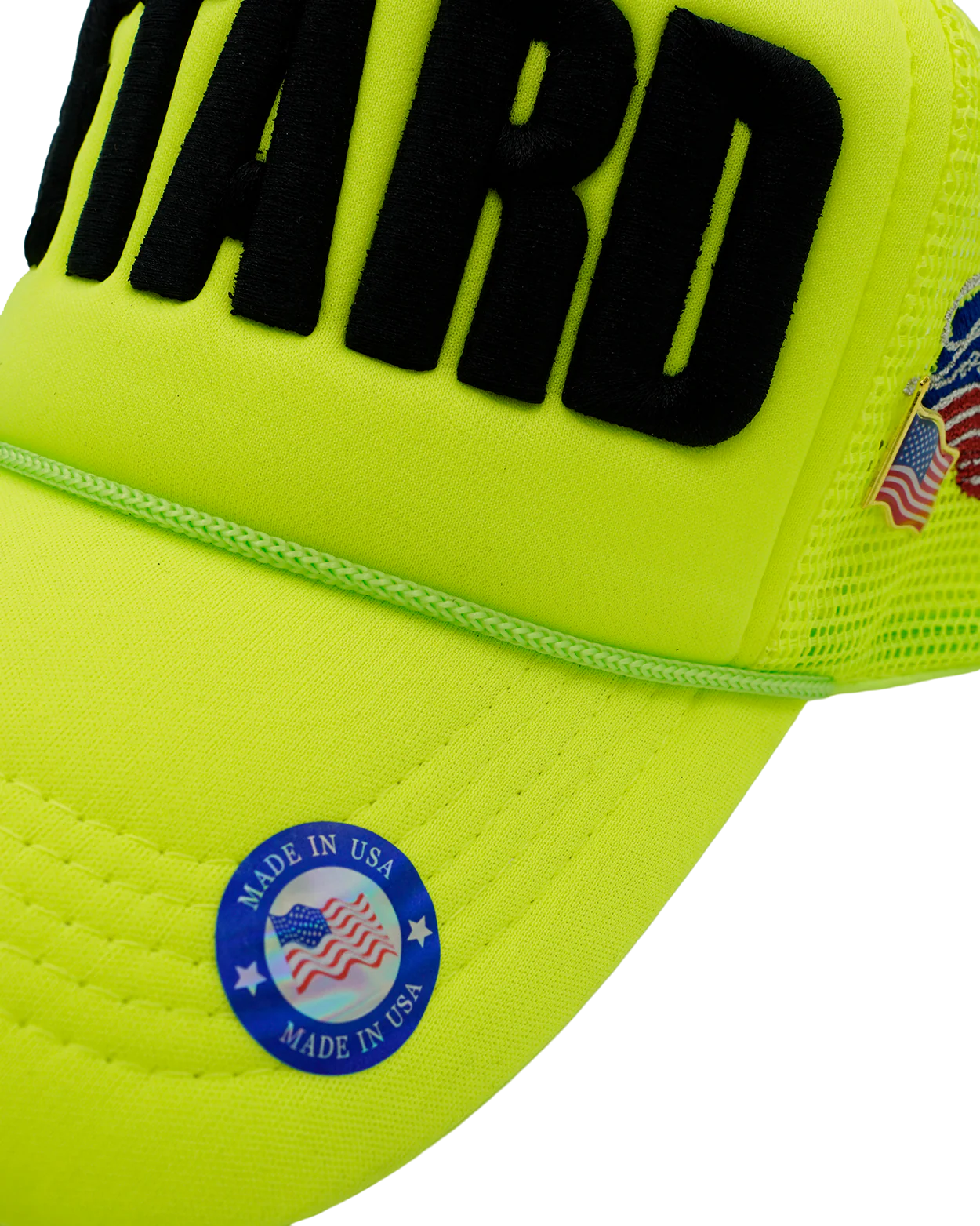
Neon yellow Fujimoto retard hat close